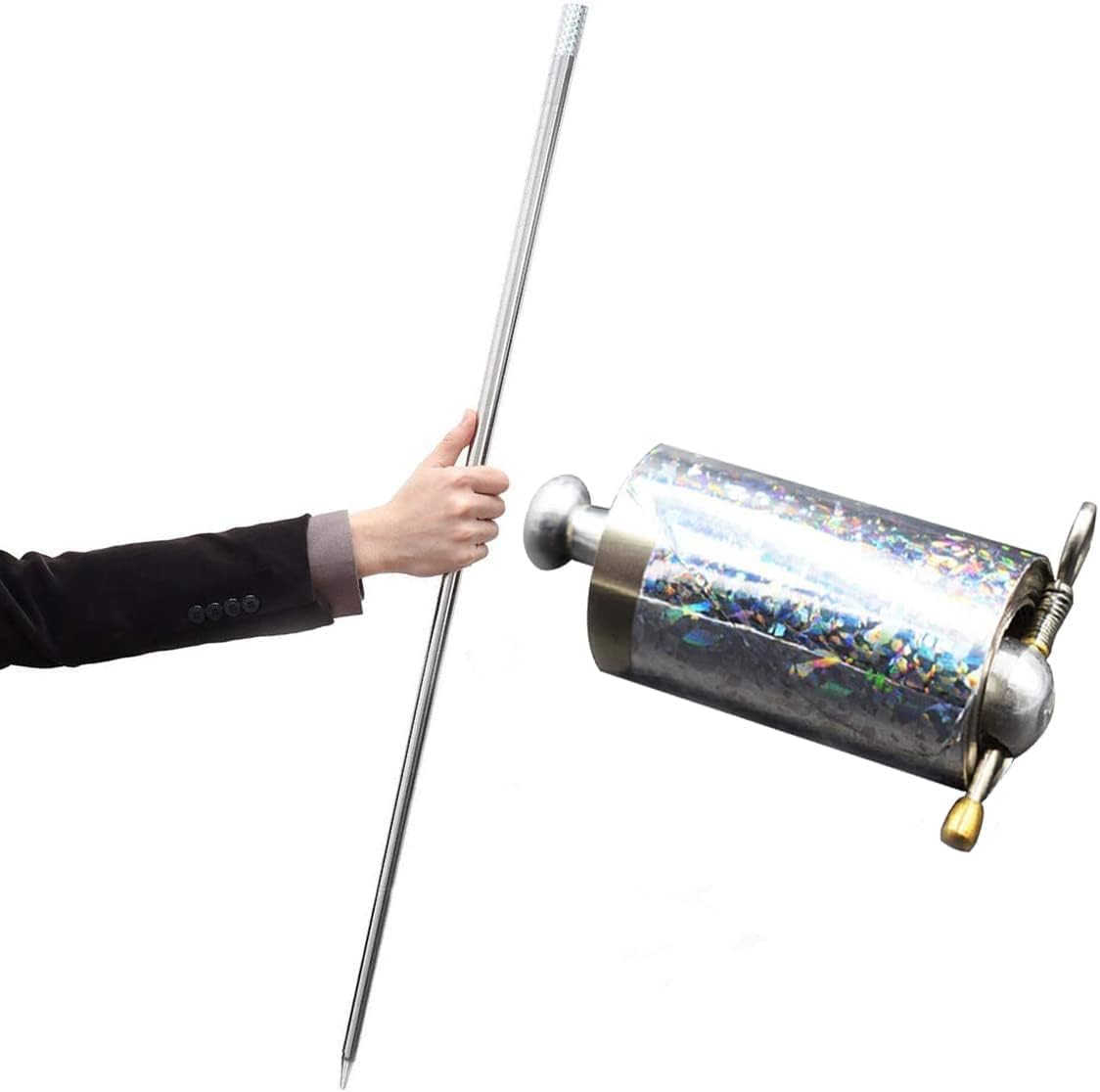 Magic Stick Silver Appearing Cane Metal Steel Professional Trick Prop Stretchable Extendable Stick Stress Relieve Magical Pocket Staff for Girls Boys Adult Magic Stick Silver Appearing Cane Metal Steel Professional Trick Prop Stretchable Extendable Stick Stress Relieve Magical Pocket Staff for Girls Boys Adult